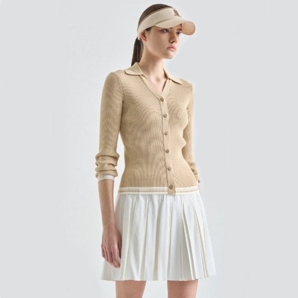 ✨[LANVIN BLANC] 랑방블랑 여성 리브드 칼라 가디건 - gol939x