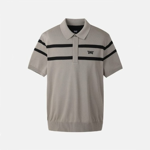 ✨PXG 남성 썸머 라인 포인트 카리 숏 슬리브 니트 - gol959x