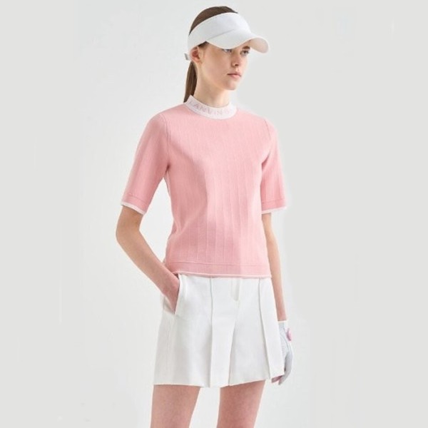 ✨[LANVIN BLANC] 랑방블랑 여성 로고 인타르시아 니트 탑 - gol1055x