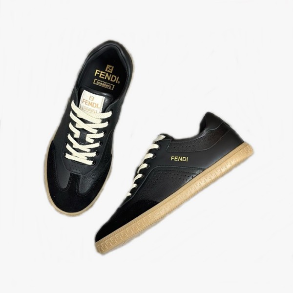 ✨펜디 남/녀 블랙 스니커즈 - Fendi Unisex Black Sneakers - fes782x