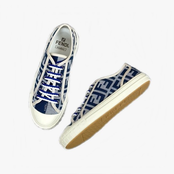 ✨펜디 남/녀 네이비 스니커즈 - Fendi Unisex Navy Sneakers - fes813x