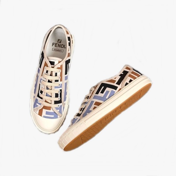 ✨펜디 남/녀 베이지 스니커즈 - Fendi Unisex Beige Sneakers - fes816x