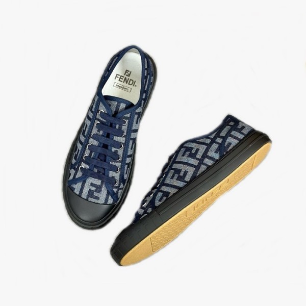 ✨펜디 남/녀 네이비 스니커즈 - Fendi Unisex Navy Sneakers - fes819x