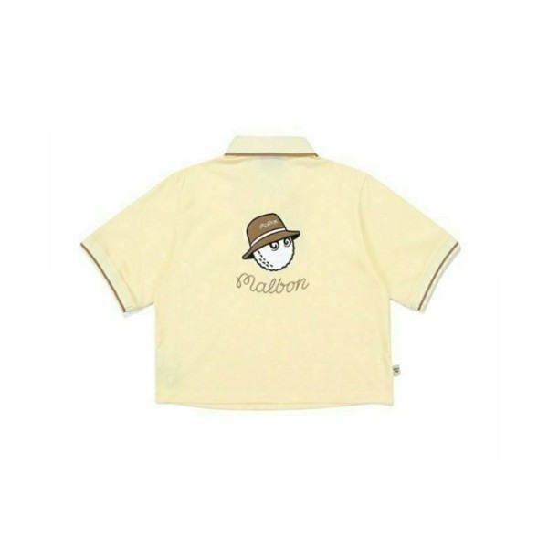 ✨[MALBON] 말본 여성 버킷 크롭 폴로 티셔츠 - gol1109x