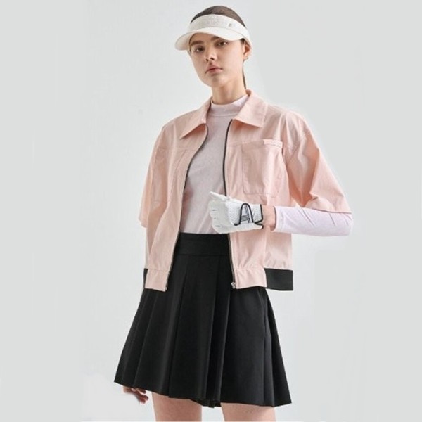 ✨[LANVIN BLANC] 랑방블랑 여성 발수 핀턱 하프 슬리브 자켓 - gol1124x