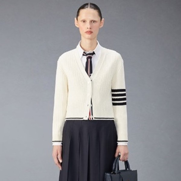 ✨톰브라운 여성 브이넥 가디건 - Thom Browne Womens Cardigan - thc1128x