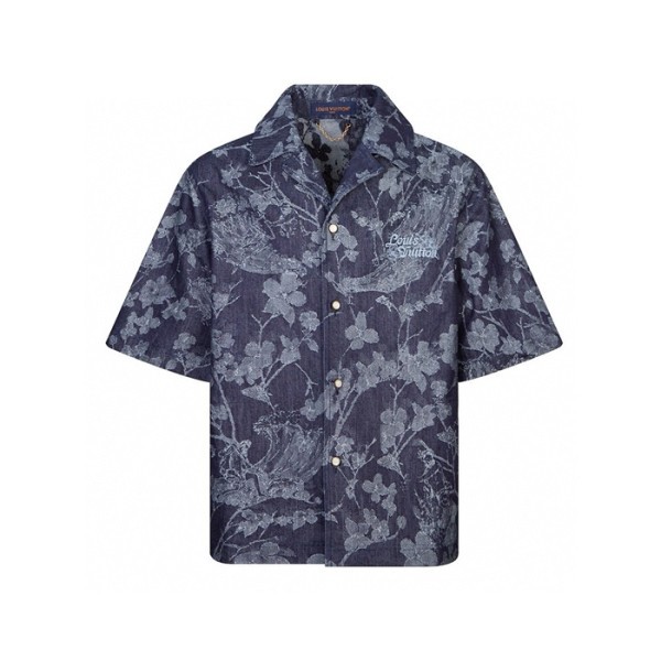 ✨루이비통 남성 네이비 반팔 셔츠 - Louis vuitton Mens Navy Shirts - lvc1155x
