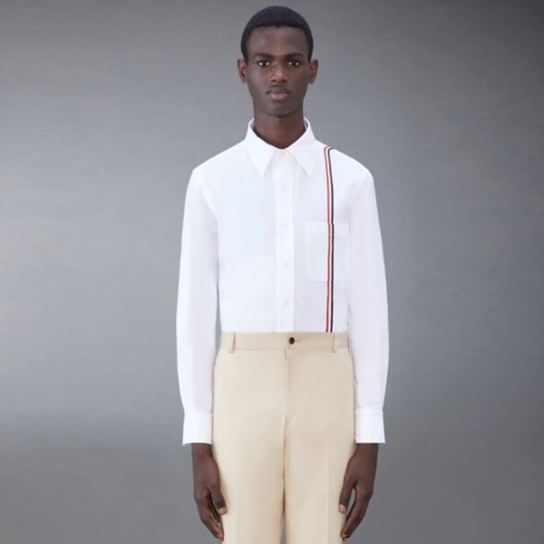 ✨톰브라운 남성 화이트 셔츠 - Thom Browne Mens White Dress Shirts - thc1184x