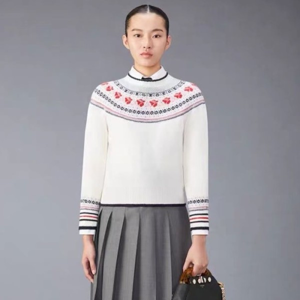 ✨톰브라운 여성 라운드 니트 - Thom Browne Womens Knits - thc1220x