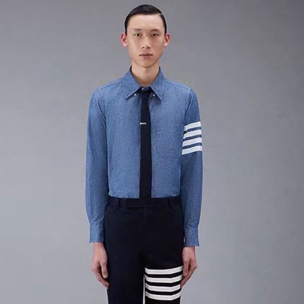 ✨톰브라운 남성 블루 셔츠 - Thom Browne Mens Dress Shirts - thc1225x