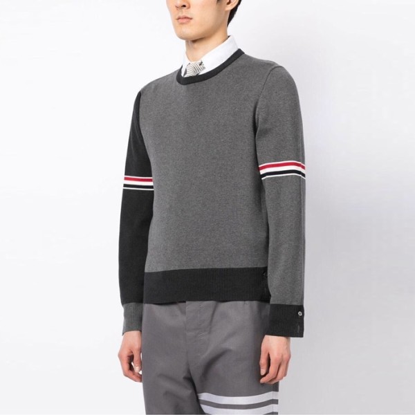 ✨톰브라운 남성 그레이 니트 - Thom Browne Mens Gray Knits - thc1366x