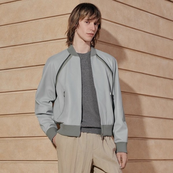 ✨에르메스 남성 그레이 가죽 자켓 - Hermes Mens Gray Jackets - hec1502x