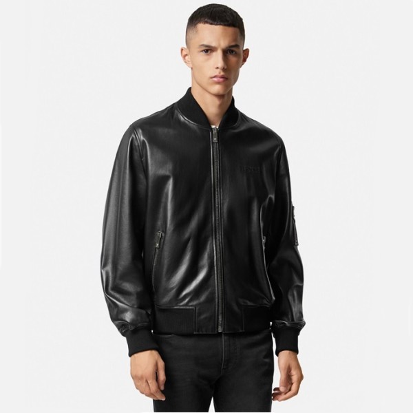 ✨베르사체 남성 블랙 가죽 자켓 - Versace Mens Black Jackets - vec1513x