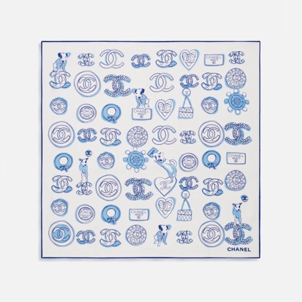 ✨샤넬 여성 블루 스카프 - Chanel Womens Blue Scarf - acc2317x