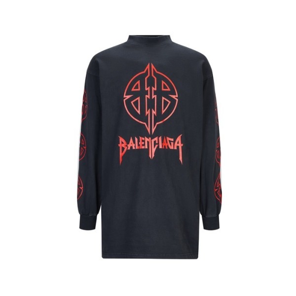 ✨발렌시아가 남성 크루넥 맨투맨 - Balenciaga Mens Black Tshirts - bac1840x