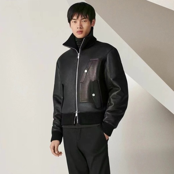 ✨에르메스 남성 가죽 자켓 - Hermes Mens Leather Jackets - hec1870x