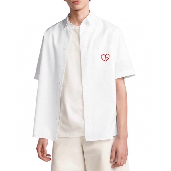 ✨디올 남성 화이트 반팔 셔츠 - Dior Mens White Shirts - dic1906x