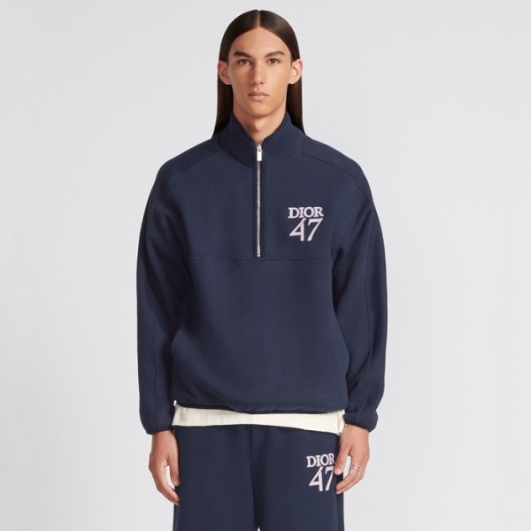 ✨디올 남성 집업 긴팔티 - Dior Mens Navy Tshirts - dic1925x