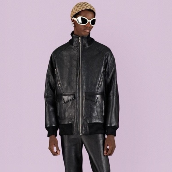 ✨구찌 남성 가죽 자켓 - Gucci Mens Black Jackets - guc1967x