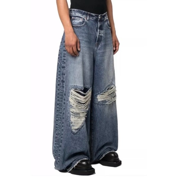 ✨베트멍 남성 블루 청바지 - Vetments Mens Blue Jeans - vec2063x