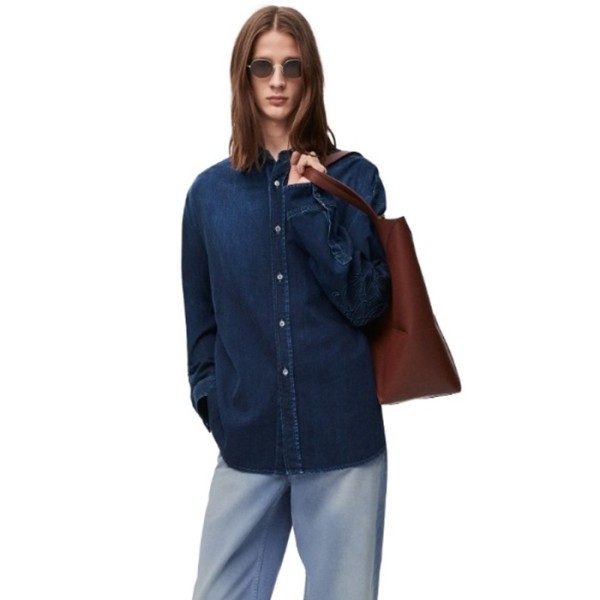 ✨로에베 남성 블루 셔츠 - Loewe Mens Blue Shirts - loc2135x