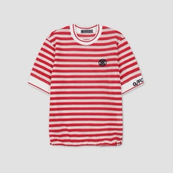 ✨[G/FORE] 지포어 여성 메쉬 스트립 라운드 티셔츠 - gol1259x