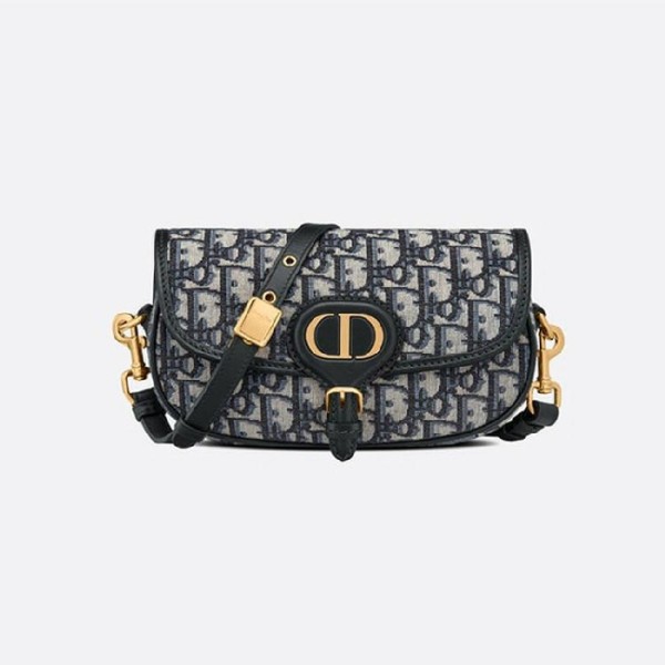 ✨디올 여성 블루 오블리크 자카드 바비백 미디엄 - Dior Oblique Jacquard  Bobby Bag- di2573z