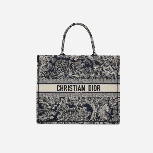 ✨디올 여성 블루 투알 드 주이 리버스 자수 북 토트백 미디엄 - Dior  Roald Rivers Embroidery Medium Tote Bag- di2589z