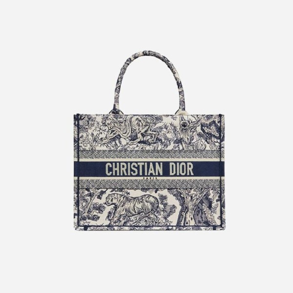 ✨디올 여성 블루 투알 드 주이 자수 북 토트백 미디엄 - Dior Roald Embroidery Medium Tote Bag- di2591z