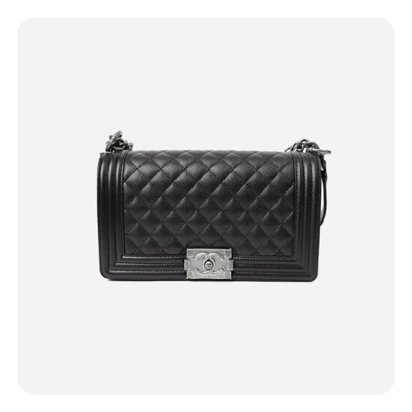 ✨샤넬 보이백 미디움 캐비어 블랙 빈티지  - Chane Boy Bag Medium Caviar Vintage Bag - ch2671z