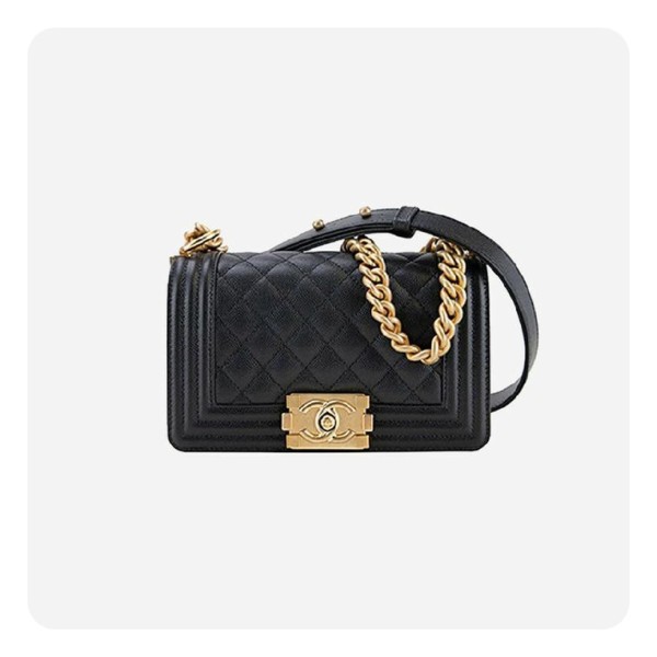 ✨샤넬 보이백 스몰 캐비어 블랙 골드 - Chane Boy Bag Small Caviar Bag - ch2674z