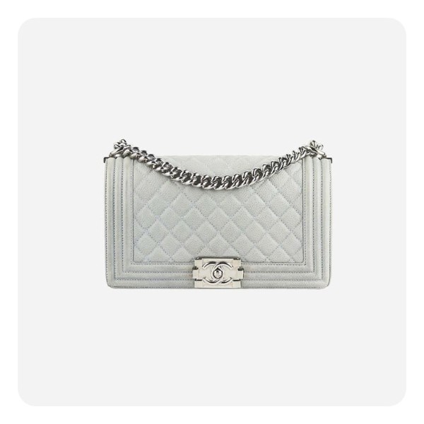 ✨샤넬 보이백 미디움 캐비어 그레이 골드- Chane Boy Bag Medium Caviar  Vintage Bag - ch2675z