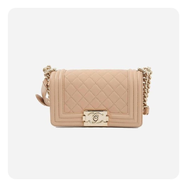 ✨샤넬 보이백 스몰 캐비어 베이지 골드 - Chane Boy Bag Small Caviar Bag - ch2677z