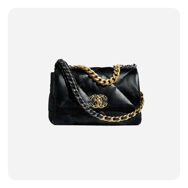 ✨샤넬 19 플랩백 램스킨 미디움 블랙 골드  - Chane19 Flap Bag Lamb skin Medium Bag - ch2682z