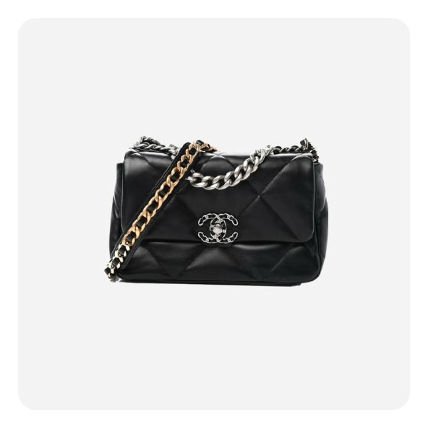 ✨샤넬 19 플랩백 램스킨 미디움 블랙 골드  - Chane19 Flap Bag Lamb skin Medium Bag - ch2683z