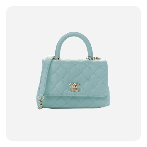 ✨샤넬 코코핸들 미니 민트 골드 - Chane Coco Handle Mini Bag - ch2692z