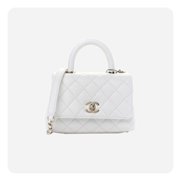 ✨샤넬 코코핸들 미니 화이트 골드  - Chane Coco Handle Mini Bag - ch2693z