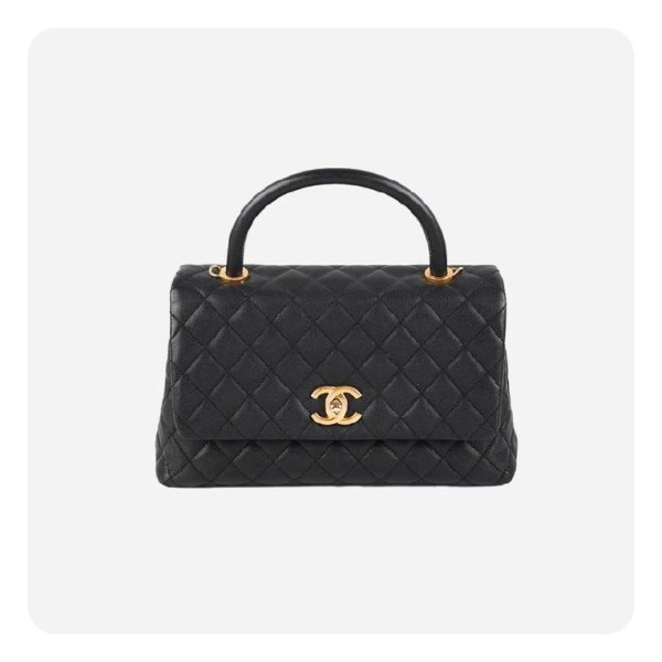 ✨샤넬 코코핸들 미디움 블랙 골드 - Chane Coco Handle Medium Bag - ch2699z