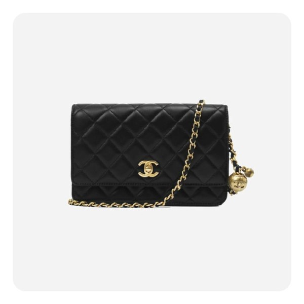 ✨샤넬 골드볼 woc 램스킨 블랙 골드 - Chane  Gold Bowl woc Lamb skin Bag - ch2706z