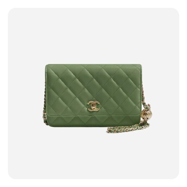 ✨샤넬 골드볼 woc 램스킨 그린 골드 - Chane  woc Lamb skin Bag - ch2709z