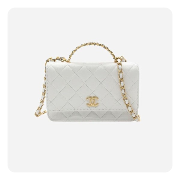 ✨샤넬 탑핸들 woc 램스킨 화이트 골드 - Chane Top Handle woc Lamb skin Bag - ch2710z