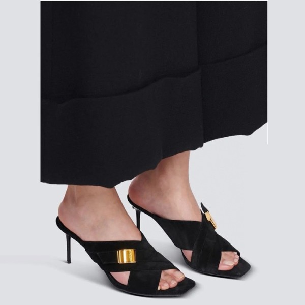 ✨발망 여성 블랙 샌들 - Balmian Womens Black Sandal - bas1564x