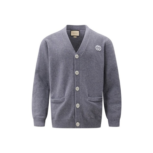 ✨구찌 남성 브이넥 가디건 - Gucci Mens Gray Cardigan - guc2679x