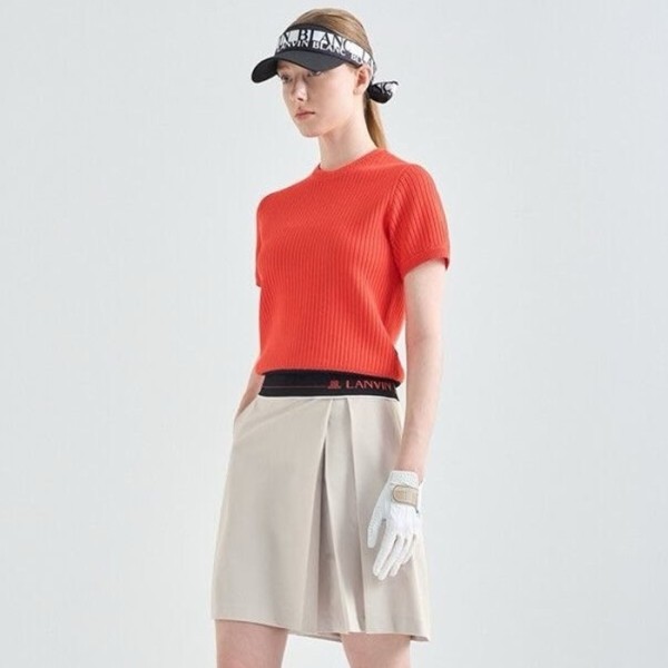 ✨[LANVIN BLANC] 랑방블랑 여성 로고 패널 랩 퀄로트 쇼츠 - gol1298x