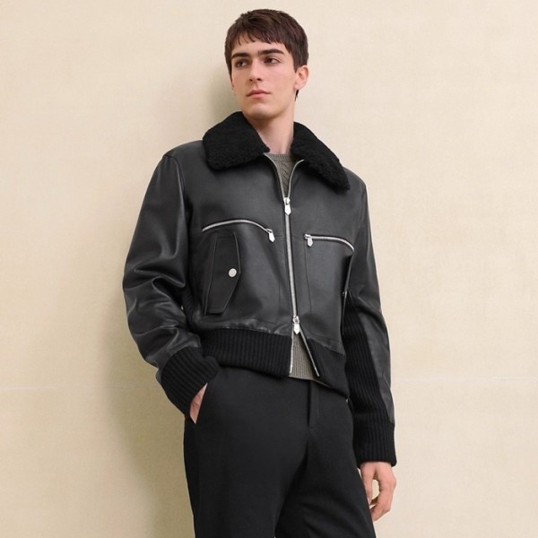 ✨에르메스 남성 가죽 자켓 - Hermes Mens Leather Jacket - hec3098x