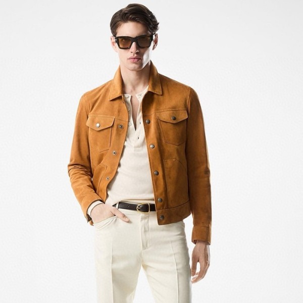 ✨톰포드 남성 가죽 자켓 - Tom Ford Mens Leather Jacket - toc3278x