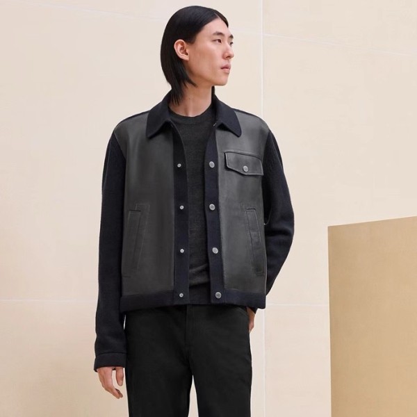 ✨에르메스 남성 가죽 자켓 - Hermes Mens Leather Jacket - hec3313x