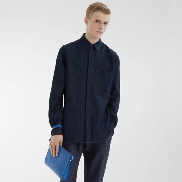 ✨펜디 남성 블루 셔츠 - Fendi Mens Blue Shirts - fec3624x