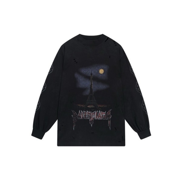 ✨발렌시아가 남성 라운드 긴팔티 - Balenciaga Mens Round Tshirt - bac3761x