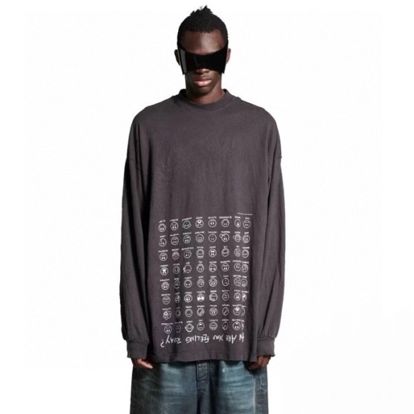 ✨발렌시아가 남성 라운드 긴팔티 - Balenciaga Mens Round Tshirt - bac3933x